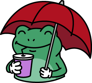 Frog with umbrella