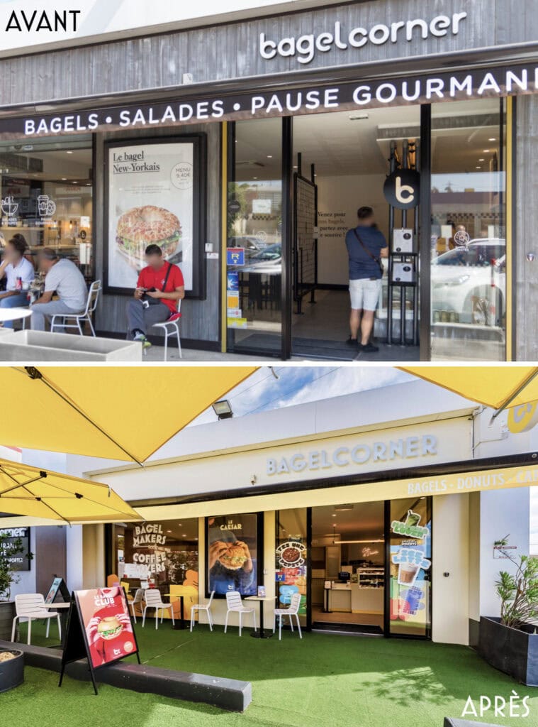 bagel corner la valentine avant après